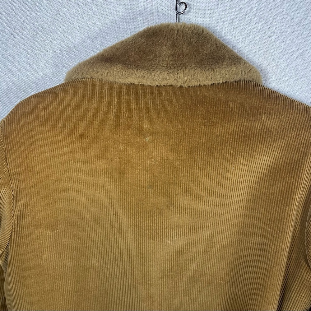 Vintage 70s Corduroy Faux Fur Sherpa Lined Towncraft Rancher Coat Jacket - Picture 8 of 16
